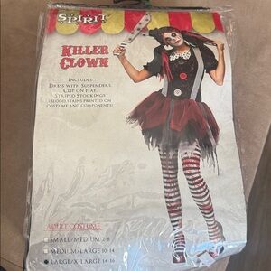 Spirit Red and Black Clown Costume